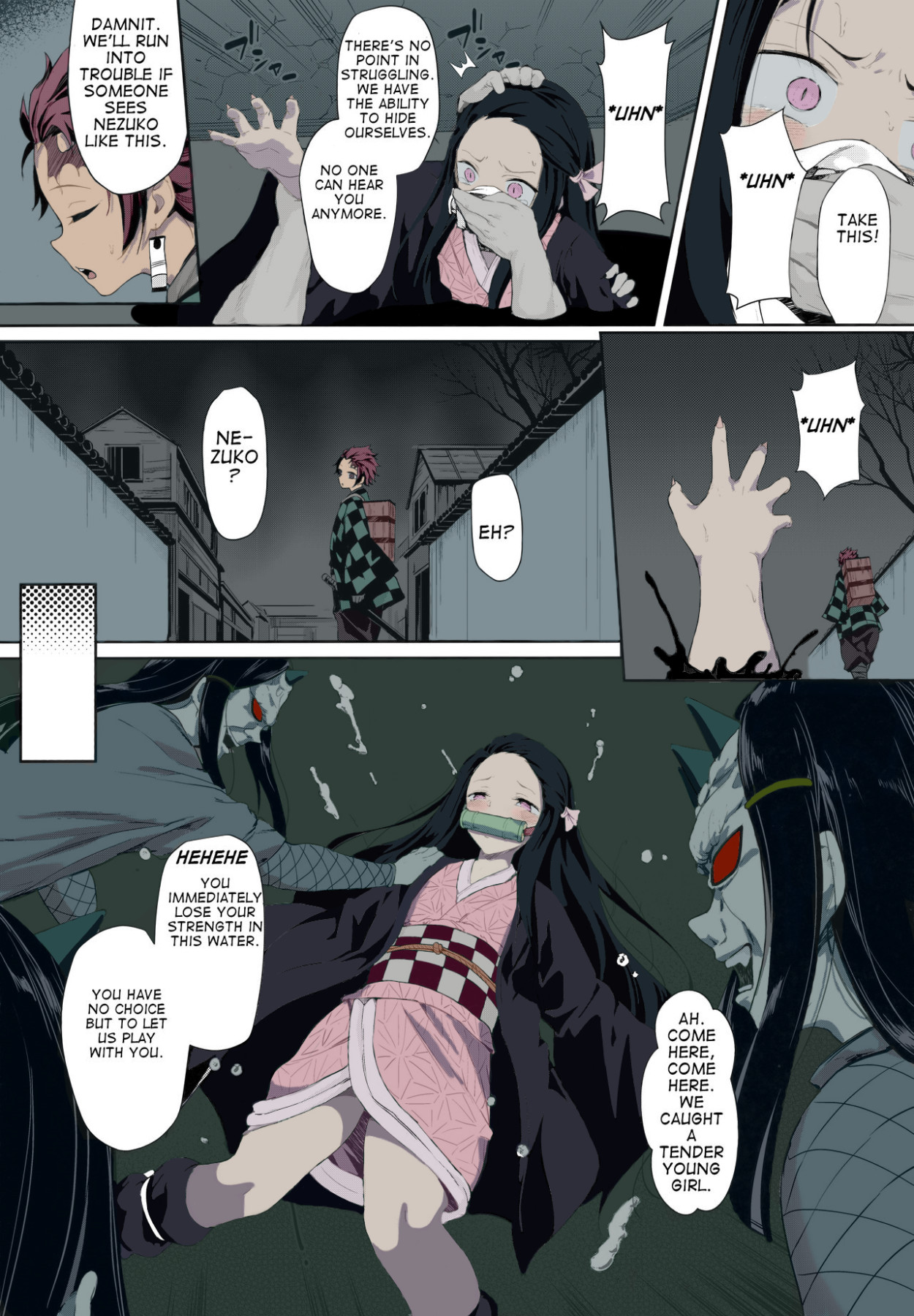 Hentai Manga Comic-What If Nezuko Was Captured By Bad People...-Read-3